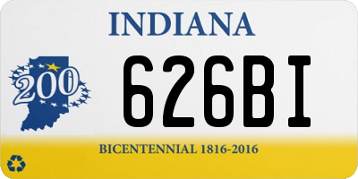 IN license plate 626BI