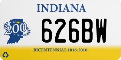 IN license plate 626BW