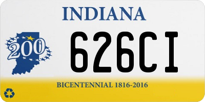 IN license plate 626CI