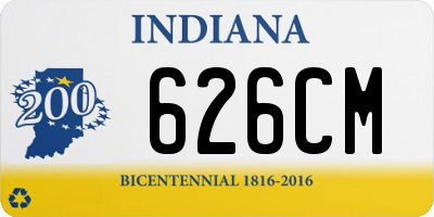 IN license plate 626CM