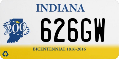 IN license plate 626GW