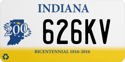 IN license plate 626KV