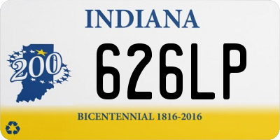 IN license plate 626LP