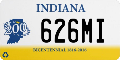 IN license plate 626MI