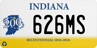 IN license plate 626MS