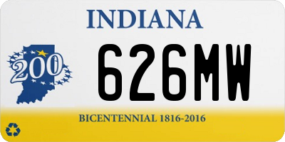 IN license plate 626MW