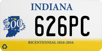 IN license plate 626PC