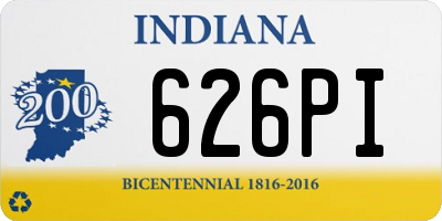 IN license plate 626PI
