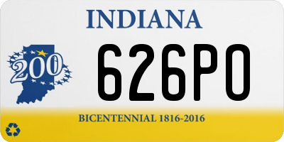 IN license plate 626PO