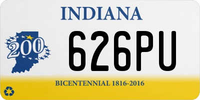IN license plate 626PU