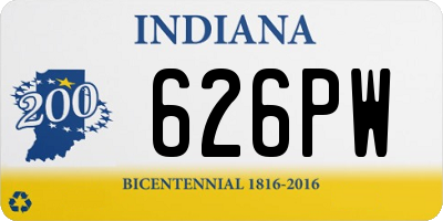 IN license plate 626PW