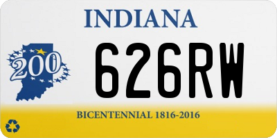 IN license plate 626RW