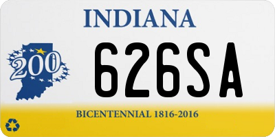 IN license plate 626SA