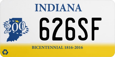 IN license plate 626SF