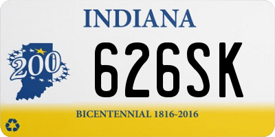 IN license plate 626SK