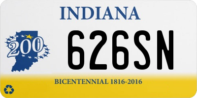 IN license plate 626SN