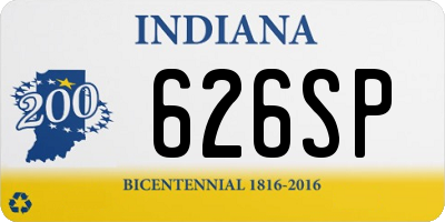 IN license plate 626SP