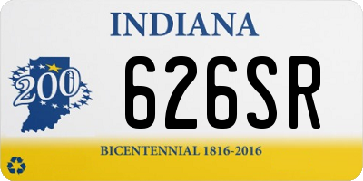 IN license plate 626SR