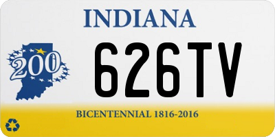 IN license plate 626TV