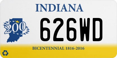 IN license plate 626WD