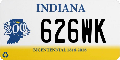 IN license plate 626WK