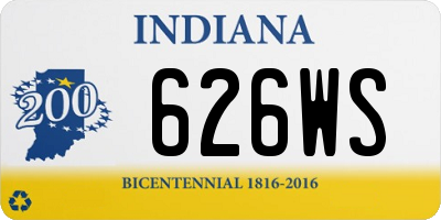 IN license plate 626WS