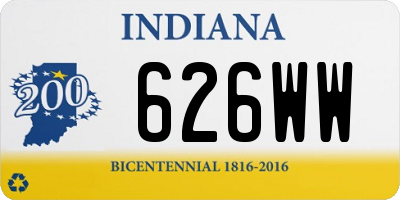 IN license plate 626WW