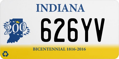 IN license plate 626YV