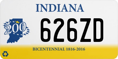 IN license plate 626ZD