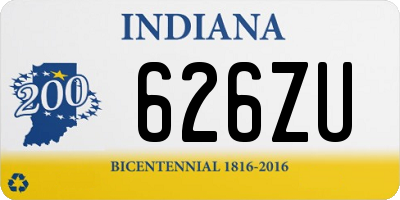 IN license plate 626ZU