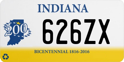 IN license plate 626ZX