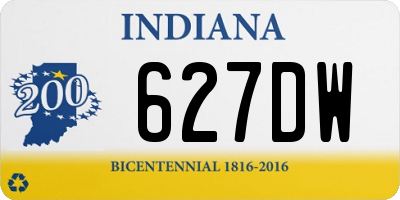 IN license plate 627DW