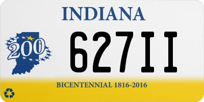 IN license plate 627II