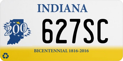 IN license plate 627SC