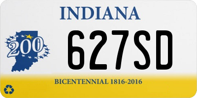 IN license plate 627SD