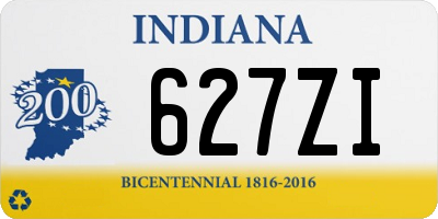 IN license plate 627ZI