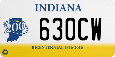 IN license plate 630CW