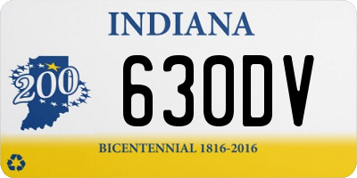 IN license plate 630DV