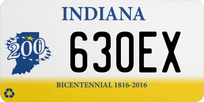 IN license plate 630EX