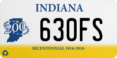 IN license plate 630FS