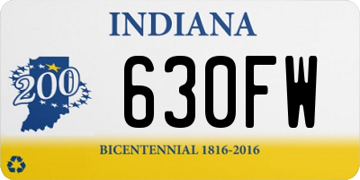 IN license plate 630FW