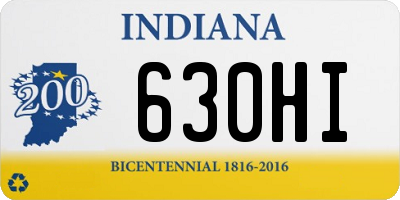 IN license plate 630HI