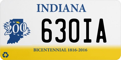 IN license plate 630IA