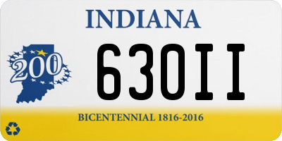 IN license plate 630II