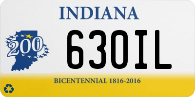 IN license plate 630IL