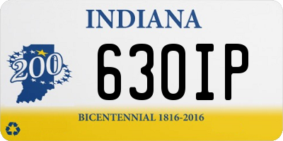 IN license plate 630IP