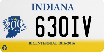 IN license plate 630IV