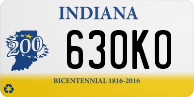 IN license plate 630KO