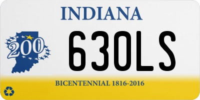 IN license plate 630LS