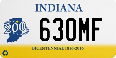 IN license plate 630MF